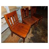 Set of 6 Dining Height Wood Chairs