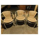 Set of 3 Dining Height Outdoor Chairs