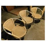 Set of 3 Dining Height Outdoor Chairs