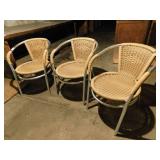Set of 3 Dining Height Outdoor Chairs