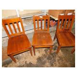 Lot of 6 Dining Height Wood Chairs