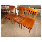 Lot of 6 Dining Height Wood Chairs
