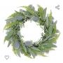 Eucalyptus Wreath for Front Door- 18 inches Handicraft Bamboo Frame with Versatile Leaves - Ideal Spring & Summer Decorating for Indoor & Outdoor Use