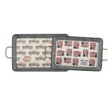 Primitives by Kathy Home DÃ©cor Tray Set with Stars and Stripes, Home Sweet Home Sentiments