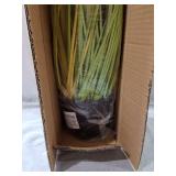 36" Faux Pampas Grass Large Potted Plants,Artificial Pompous Grass Tall Fake Indoor Plants for Home Decor(Yellow and Green
