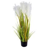 36" Faux Pampas Grass Large Potted Plants,Artificial Pompous Grass Tall Fake Indoor Plants for Home Decor(Yellow and Green