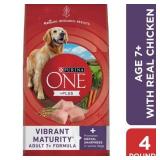 Purina ONE High Protein Senior Dry Dog Food, +Plus Vibrant Maturity Adult 7+ Formula, 4 lb. Bag