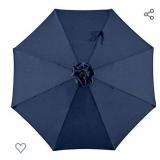 BLUU 9ft Patio Umbrella Replacement Canopy Market Umbrella Top Outdoor Umbrella Canopy with 8 Ribs (Navy Blue)