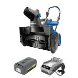 Snow Joe iON18SB 40-Volt iONMAX Cordless Brushless Single Stage Snowblower Kit, 18-Inch, W/ 4.0-Ah Battery and Charger