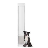 PetSafe Freedom Aluminum Patio Panel Sliding Glass Dog and Cat Door, Adjustable 76 13/16 in to 80 11/16 in - Medium White Pet Door