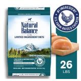 Natural Balance L.I.D. Limited Ingredient Diets Dry Dog Food, 26 Pounds, Chicken & Brown Rice Formula