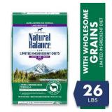 Natural Balance L.I.D. Limited Ingredient Diets Dry Dog Food, 26 Pounds, Lamb & Brown Rice Large Breed Formula