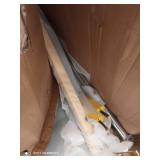 Boxes of scaffolding parts