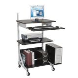 BALT Alekto Compact Sit & Stand Workstation, 30 x 24 x 52, Black/Silver