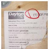 Dayton Galvanized Steel Cable 500ft Size 1/4"