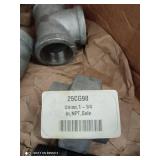 variety of large galvanized gas fittings