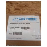 Cole Parmer cell strainers. 40 Âµm Blue, Sterile 50/cs NEW