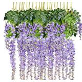 12 Pack 1 Piece 3.6 Feet Artificial Fake Wisteria Vine