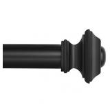 Ivilon Drapery Treatment Window Curtain Rod - Square Design 1 1/8 Rod. 120 to 240 Inch - Black