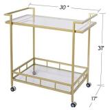 Gold Rolling Wine Bar Cart