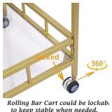 Gold Rolling Wine Bar Cart