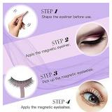 Magnetic Eyelashes With Eyeliner And Mirror Case Waterproof Stable/Non-slip NO Glue Needed 3D Reusable False Lashes Natural-Looking (5-Pairs)