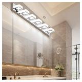 Ralbay Modern LED Bathroom Vanity Lights 6 Lights Acrylic Stainless Steel LED Vanity Light Fixtures for Bathroom Lighting 6000K Cool White Light