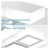 Ralbay Modern LED Bathroom Vanity Lights 6 Lights Acrylic Stainless Steel LED Vanity Light Fixtures for Bathroom Lighting 6000K Cool White Light