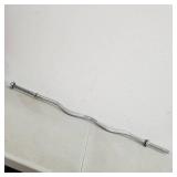 Curling Barbell Weight Bar 47" Standard Ez Curl Bar Solid Iron Weighted Workout Barbell Weight Lifting Bar for Home Strength Training Fitness Exercise Equipment (weights are not included)