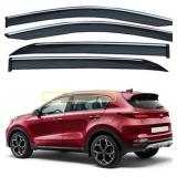 AUTORIFIC Side Window Deflector Smoke Tinted Tape-On Side Window Vent Visor Deflectors Rain Guards,4-Piece