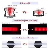 Muzata 3.3FT/1M Spotless LED Channel System with Milky White Frosted Diffuser,Black Deep Aluminum Profile Housing Track for Strip Tape Light U101 1M BW,LU2 LN1 LW1