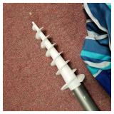 Fokebel 7.5FT Beach Umbrella with Sand Anchor, Push Button Tilt & Carry Bag Outdoor Portable Sunshade Umbrella for Beach Patio Gardenï¼Blue Green Stripe