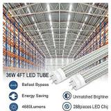 T8 LED Tube Light Bulbs 4FT, 36W 4680Lm 6000K Cool White Light, T8 T10 T12 Fluorescent Replacement Bulbs 4 Foot, High Output D-Shaped, Bi-Pin G13 Base, Dual-End Powered, Ballast Bypass (4-Pack)