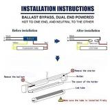 T8 LED Tube Light Bulbs 4FT, 36W 4680Lm 6000K Cool White Light, T8 T10 T12 Fluorescent Replacement Bulbs 4 Foot, High Output D-Shaped, Bi-Pin G13 Base, Dual-End Powered, Ballast Bypass (4-Pack)