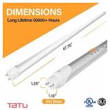T8 LED Tube Light Bulbs 4FT, 36W 4680Lm 6000K Cool White Light, T8 T10 T12 Fluorescent Replacement Bulbs 4 Foot, High Output D-Shaped, Bi-Pin G13 Base, Dual-End Powered, Ballast Bypass (4-Pack)