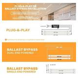 T8 LED Tube Light Bulbs 4FT, 36W 4680Lm 6000K Cool White Light, T8 T10 T12 Fluorescent Replacement Bulbs 4 Foot, High Output D-Shaped, Bi-Pin G13 Base, Dual-End Powered, Ballast Bypass (4-Pack)