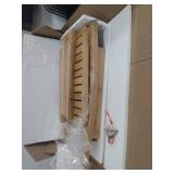 Zhuoyue Bamboo Spa Bath Shower Stool & Bench with Storage Shelf, Shower Bath Seats for Adults Seniors Women Elderly Tileable