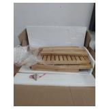 Zhuoyue Bamboo Spa Bath Shower Stool & Bench with Storage Shelf, Shower Bath Seats for Adults Seniors Women Elderly Tileable