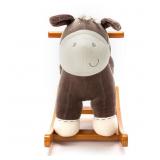 Labebe Child Rocking Horse, Wooden Rocking Horse Toy, Dark Brown Donkey Printed Wooden Rocking Horse Set/Kid Rocking Horse Chair/Outdoor Rocking Horse/Rocker/Animal Ride/Rocking Toy