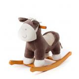 Labebe Child Rocking Horse, Wooden Rocking Horse Toy, Dark Brown Donkey Printed Wooden Rocking Horse Set/Kid Rocking Horse Chair/Outdoor Rocking Horse/Rocker/Animal Ride/Rocking Toy