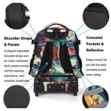 Tilami Rolling Backpack 19 inch Wheeled Cute LAPTOP Boys Girls Travel School Student Trip, RETAILS FOR $91