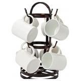Gourmet Basics by Mikasa 5158729 Metal Rotating 8-Cup Mug Tree, Antique Black