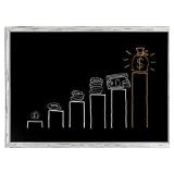 AMUSIGHT Chalkboard, White Rustic Framed Chalk Board, 48 x 36 Inches, Decoration Board for Bar, Coffee Shop, Restaurant, Kitchen