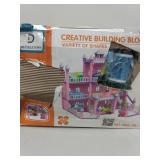 Girls Building Block Toys 232 PCS Castle Building Block Play Set for Girls Princess Pink Palace Bricks Kids Educational Construction Building Gift for Girls 6-12