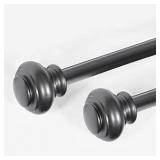 Turquoize 2 Pack 3/4-Inch Single Window Curtain Rod for Windows 48 to 84 with Decrative Urn Finail Window Treatment Drapery Rods Set Length Adjustable Petwer Curtain Rod, Pewter