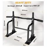 JZBRAIN Wall Mounted Pull Up Bar, Strength Training Pull-UP Bars, Heavy Duty Wall Mount Chin Up Bar with Exercise Bands, 8 Hole Design for Home Gym Indoor Outdoor 550 LB