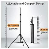 Heysliy Green Screen Backdrop with Stand Kit, 6.5 X 6.5 Ft Portable Green Screen Stand with 5 X 6.5 Ft Greenscreen for Streaming,Video Gaming,Zoom