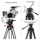 Video Tripod, COMAN KX3636 74 inch Complete Tripod Units, Professional Heavy Duty Aluminum Tripod with 360 Degree Fluid Head and Mid-Level Spreader 13.2LB Load for DSLR, Camcorder, Cameras and More