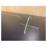 Sneeze Guard - Economy 32" x 24" Protective Freestanding Shield with Transaction Window for Offices and Stores