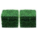 Artificial Boxwood Panel - 24 PCS Faux Boxwood Hedge Wall Panels as Greenery Backdrop, 24 x 16 Inch Boxwood Hedge Mat for Indoor Wall Decoration and Outdoor, Balcony, Garden Fence